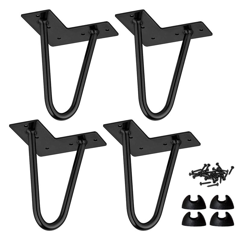 La Vane 6 inch Hairpin Table Legs (4-Pack), 15cm Mid-Century Modern Metal Furniture Legs for Coffee Table, Desk, Cabinet, TV Stand, Bench - with Screws & Floor Protectors - Image 1